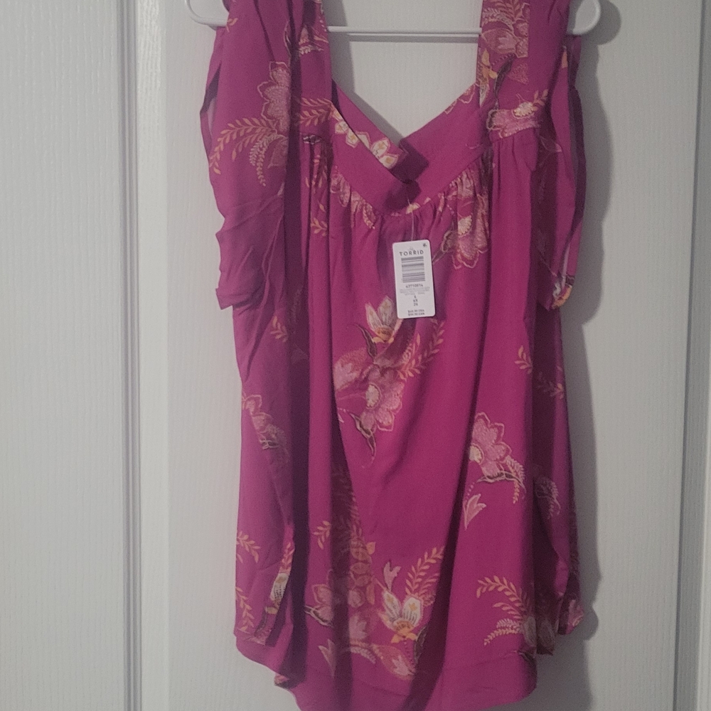 Torrid Pink Floral Blouse